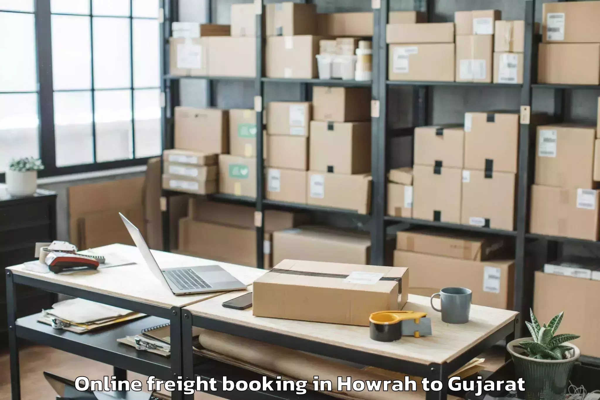 Top Howrah to Navsari Online Freight Booking Available